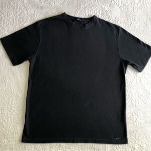 ERMENEGILDO ZEGNA Black Cotton Crewneck Short Sleeve Front Logo T-Shirt XXL